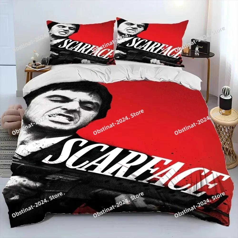 3D Movie Scarface Tony Bedding Set Duvet Cover Full Queen King Size Pillowcase Bed Print Bed Set Aldult Kid Bedroom Single Twin
