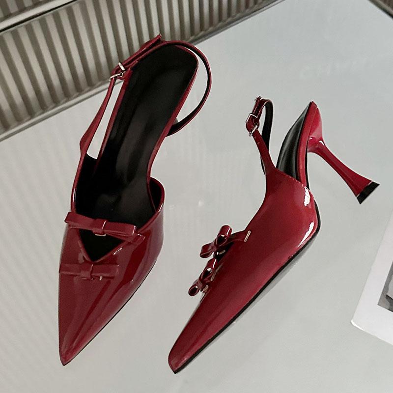 Fashion Fashion Butterfly-Knot New 2025 Ladies High Heels Shoes Pumps Women Heels Shoes Pointed Toe Female Slingbacks Footwear Sandals