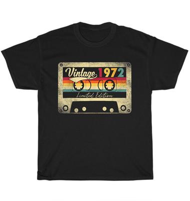 Vintage 1972 Limited Edition 52th Birthday Cassette Tape 52 Year Old T-Shirt NEW