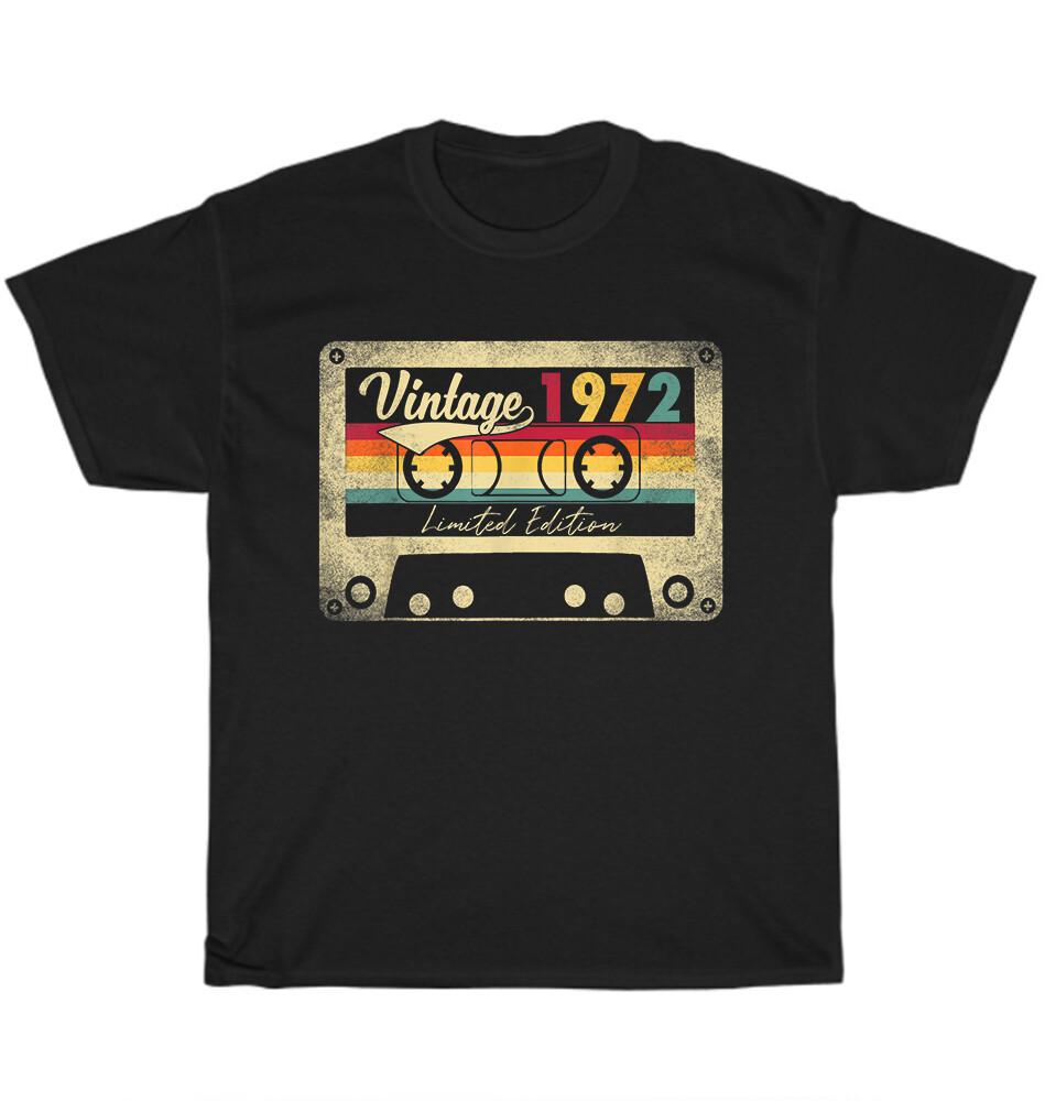 

Vintage 1972 Limited Edition 52th Birthday Cassette Tape 52 Year Old T-Shirt NEW 4XL