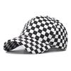Tongue Cap Duck Printed Chessboard Plaid Design Baseball Cap Breathable Made