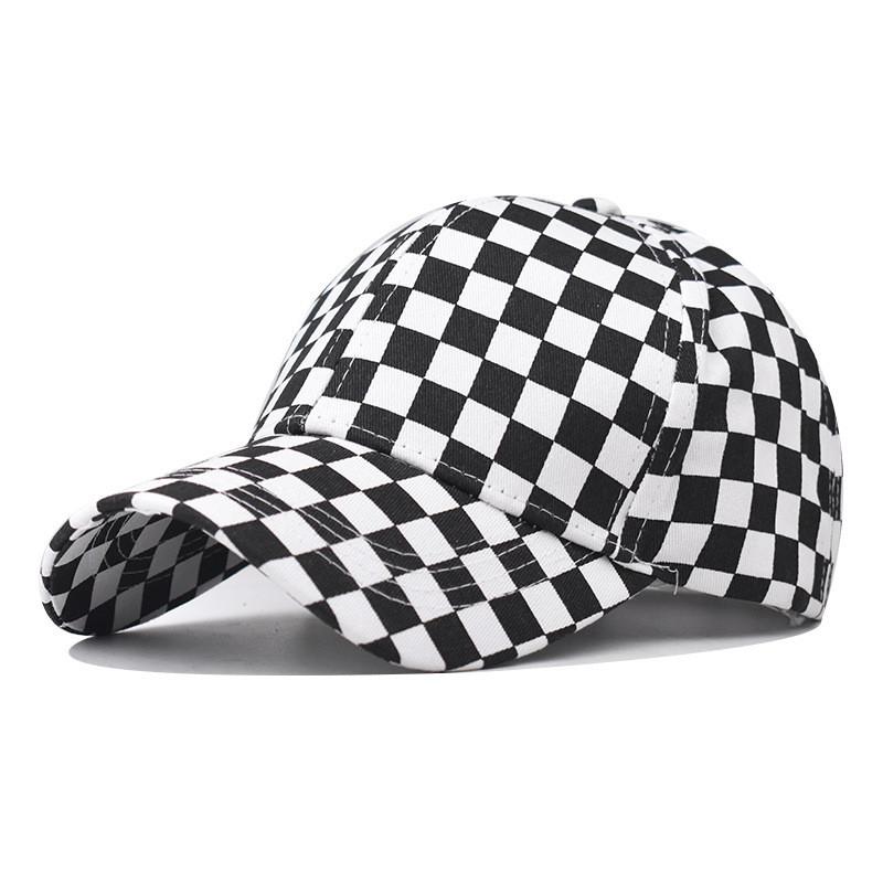 Tongue Cap Duck Printed Chessboard Plaid Design Baseball Cap Breathable Made