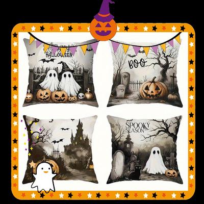 Halloween-themed Spooky PillowcasesSuitable for Living Room Bedroom Sofa Decorative Cushion Cover Pillow Cover