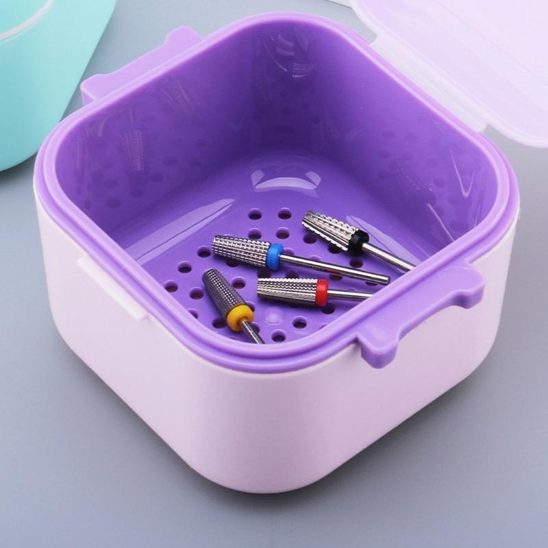 Friendly Portable Nail Drill Bit Sterilizer Plastic Storage Case Hygienic Design Use