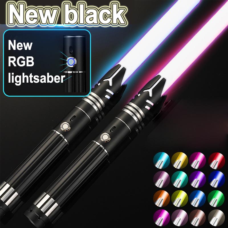 Metal Lightsaber Laser Sword Toys RGB Light Saber 15Color Change Kids Soundfonts Force FX FOC Blaster Toys Jedi Laser Sword Gift