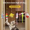 Cat Hanging Teasing Toy Hanging Door Elastic Rope Teasing Stick Feather Teasing Cat Dog Pet Supplies Teasing Stick