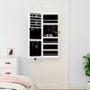 Mirror Jewelry Cabinet with LED Lighting Wall Mountable White
