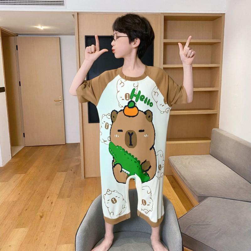 Kids One-Piece Pajamas Modal Sleepwear Girls Toddler Soft Breathable