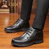 Men's Winter Leather Warm and Plush Non-slip Ankle Boots Sizes 38-48, Winter Leather Boots for Men