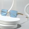 2025 Designer Sun Glasses Unisex Casual Travel Shopping Metal Rimless Tapered Rivets Rimless Sunglasses Women Uv400