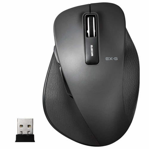 

ELECOM Mouse Wireless (Receiver Included) M Size 5 Buttons (Equipped with Back and Forward Buttons) BlueLED Grip Master Black M-XGM10DBBK