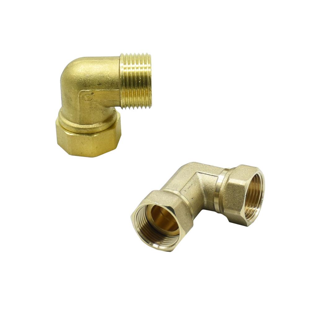 Brass 3/4" 1" Male Female Thread Connector Elbow Repair 90 Degrees Water Type Plumbing Brass Fitting Metal Coupler