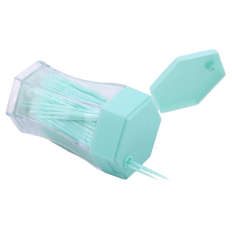 200pcs/set 6.2cm Soft Plastic Double Head Brush Toothpick Oral Care Interdental Brush Toothbrush