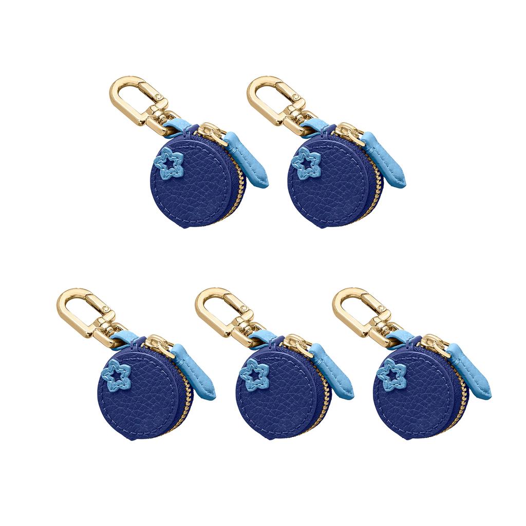 Mehrteiliges Set - Mini süßer Blaubeer-Frucht-Anhänger Münzbeutel Schlüsselanhänger Anhänger Mode PU-Leder-Anhänger Kleine Tasche Geschenk für Frauen
