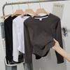 Trendy Fishbone Top Short T-shirt Women's Long-sleeved Inner with Spring and Autumn Design Sense Niche Slim-fit Bottoming Shirt Ins