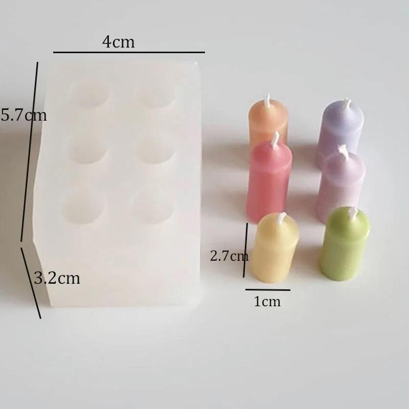 1pc Cylindrical Pillar Candle Silicone Mold DIY Handmade Craft Making Church Pointed Long Rod Ploe Candle Mold Home Decoration