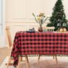 1pcs Checkered Fashion Simple Nordic Tassel Tablecloth Family Gathering Tea Table Cloth Beautiful Living Room Kitchen Dust-proof Decoration Cover