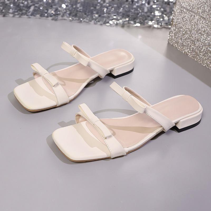 Fashion Elegant Mid-high Heel Sandals for Women Summer Fashion Thin Heel Women's Slippers 2025 New Comfortable Women's Shoes