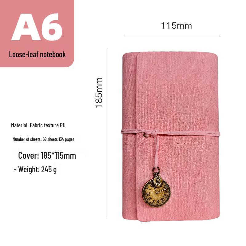 In-stock Retro Custom-Bound Three-Fold A6 Student Notebook with Logo Customization