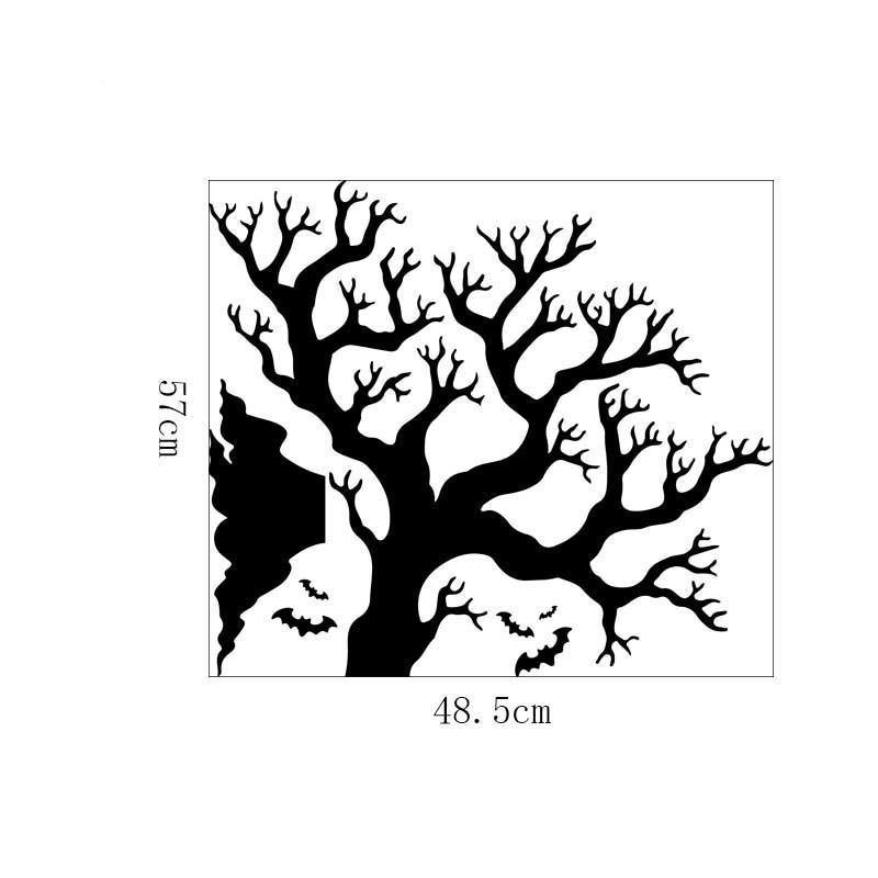 Halloween Creative Bat Big Tree Wall Sticker Background Decorative Stickers