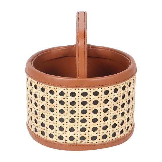 12.7 Cm Round Spoon Stand for Dining Table Chammach Stand Remote Holder Wooden Cutlery Holder Kitchen Rack Café Resto-bar Tableware