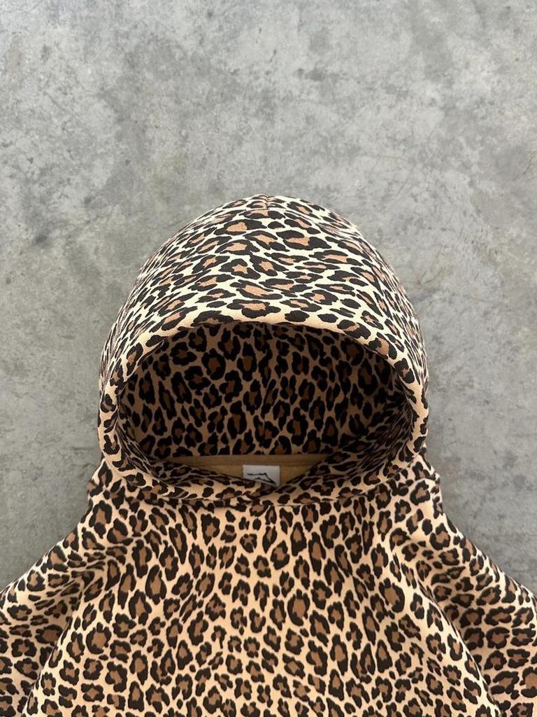 Y2K Retro Leopard Print Hooded Sweatshirt - Unisex Harajuku Hip-Hop Style Pullover