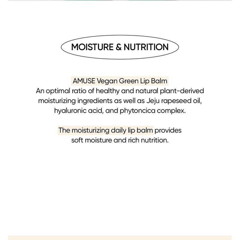 AMUSE - Vegan Green Lip Balm - 2 Types