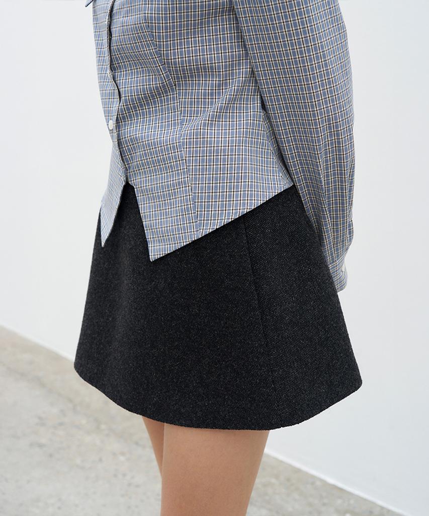 VEM.VER Basic Wool Mini Skirt_Charcoal