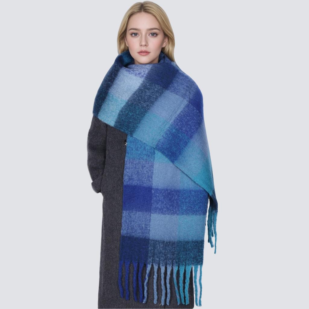 Winter Cashmere Scarf Student Neck Thick Warm Shawl For Women Couple Tassel Bufanda Blanket Pashmina Wraps Long Plaid Poncho