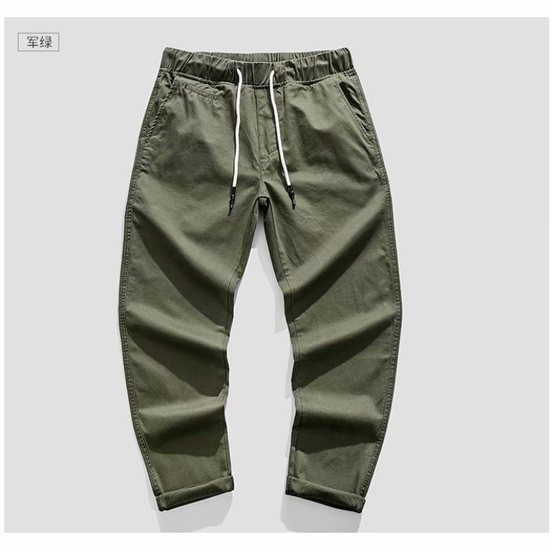 

Summer Nine-point Pants Casual Pants Men s Trend Dark Gray Cool Loose and Thin Trousers Spring and Autumn Pants Boys 3XL зелений
