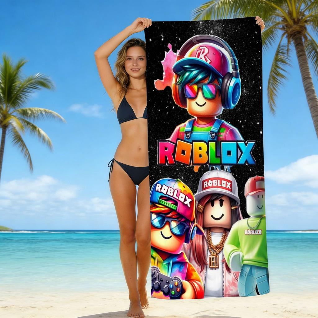 Roblox Roblox Game Beach Towel European And American Microfiber Bath Towel Beach Children Adult Towel