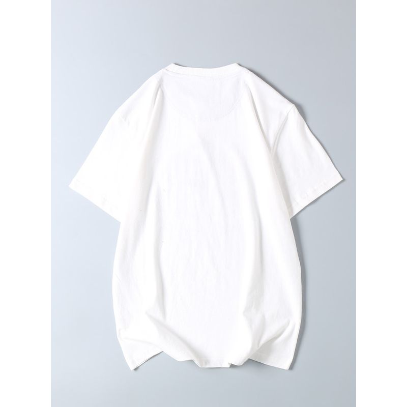 Export Surplus All-Cotton Washed and Brushed Men's Casual Versatile Letter Print Round Neck Short-Sleeve T-Shirt Trendy Base Shirt