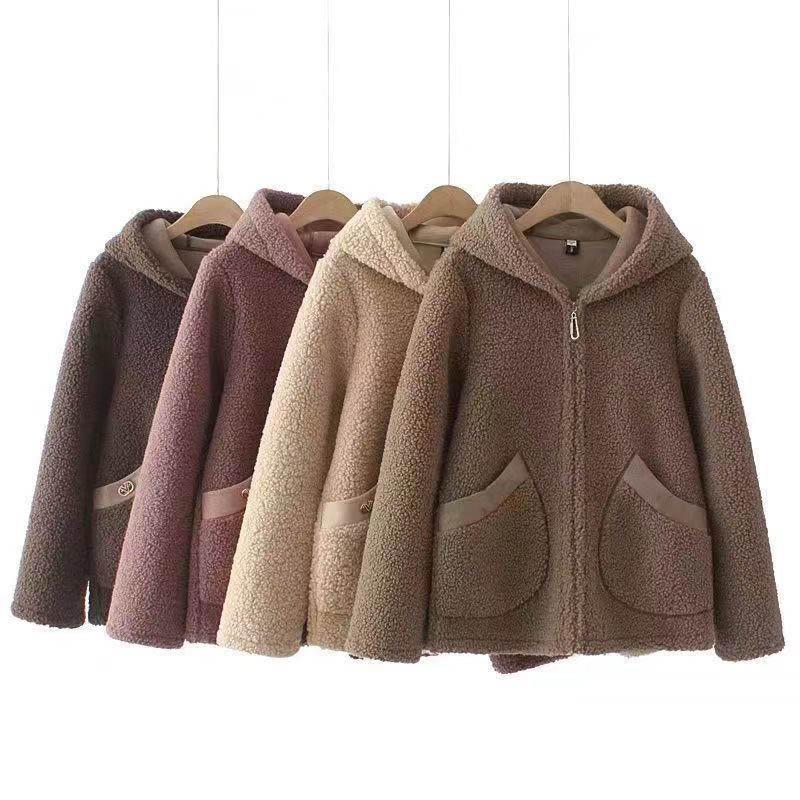 Jacket for Women Cotton Oversized Thickened Casual Windproof Hooded for Fall