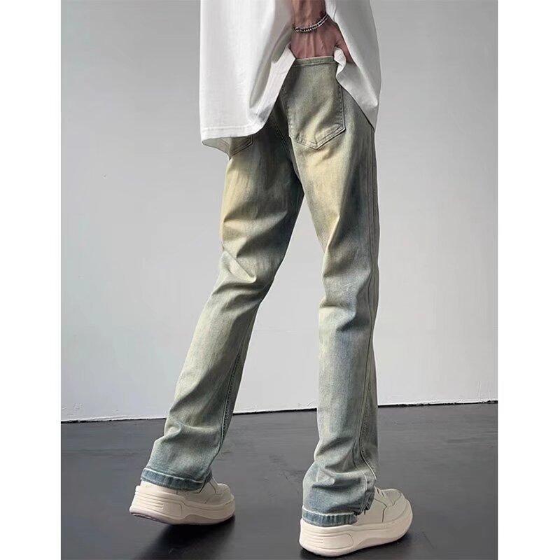Price control autumn new washed jeans simple loose high street casual pants men