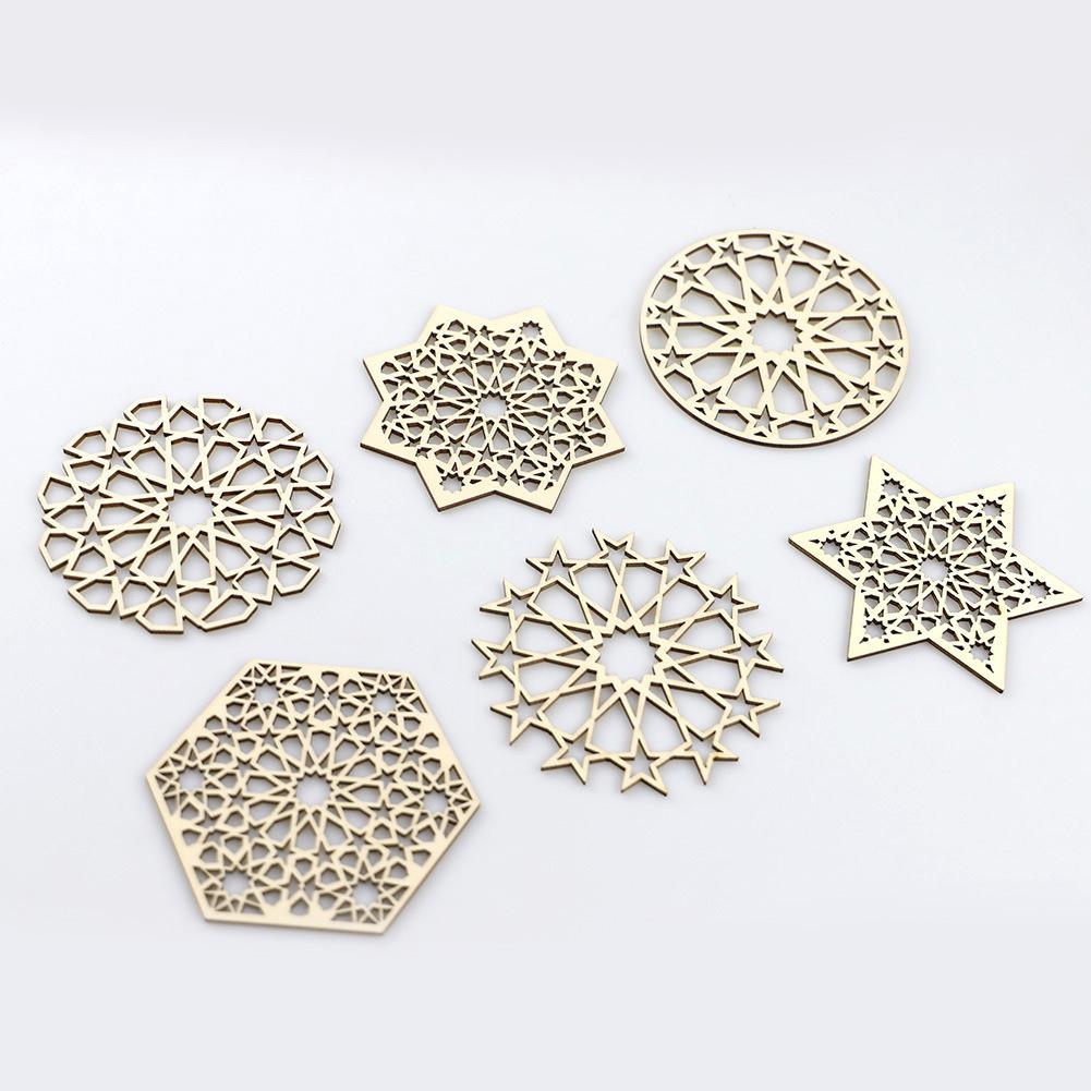 6pcs Stars Pattern Cup Mats Heat-Resistance Non-Slip Coaster Boxwood Insulation Table Mats For Tea Milk Mug Drink Cup Coasters