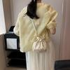 Chinese Embroidery Flower Handbag Ethnic Style Floral Bucket Bag Hanfu Drawstring Bag  Ladies/Girls