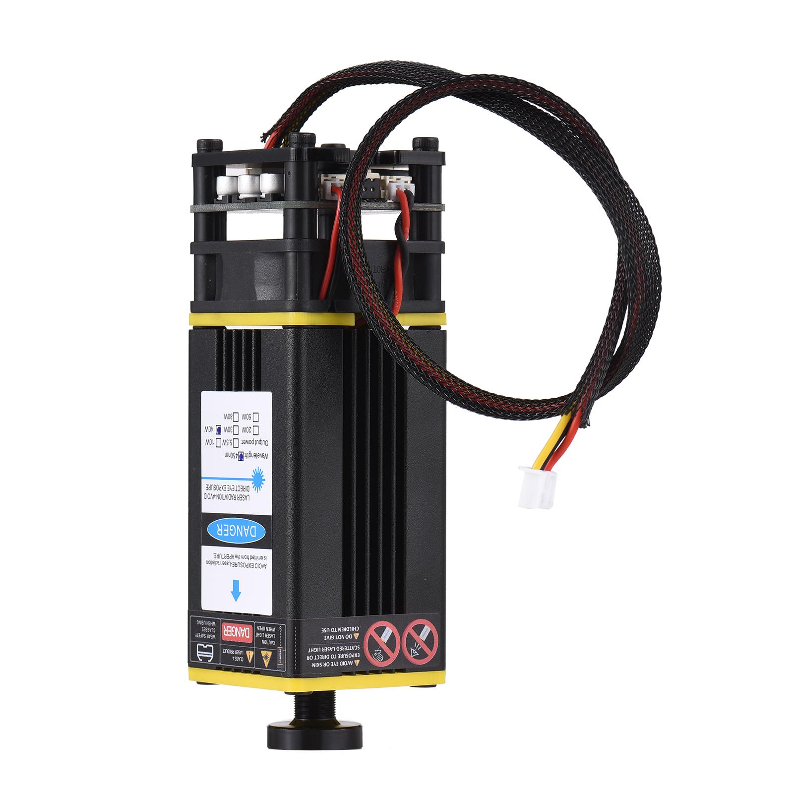 

Лазерный модуль 450 нм, лазерная гравировальная головка с фиксированным фокусным расстоянием, высокоскоростной лазерный гравер, резак 3D 40W жёлтый