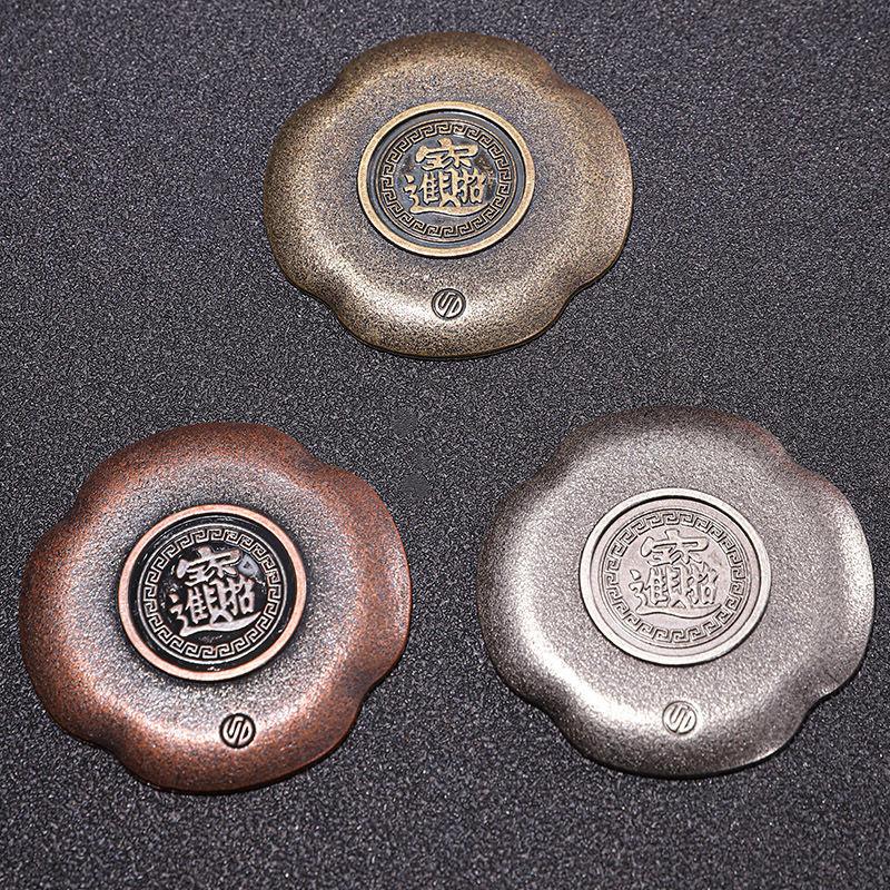 Japanese Bronze Cup Pad, Alloy Cup Holder, Tea Dish Coaster, Antique Zen Style, Heat Insulation Pad, Kung Fu Tea Ceremony Access