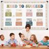 47 Pcs Need to Succeed Counselor Bulletin Board Set Boho Mental Health Classroom Bulletin Board Decorations Positive Growth Mindset Posters with