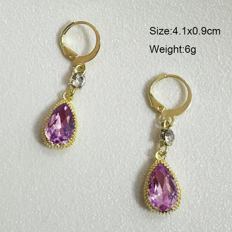 Purple Women Dangle Earrings Small Round Unusual Earrings Flower Butterfly Hanging earrings pendientes