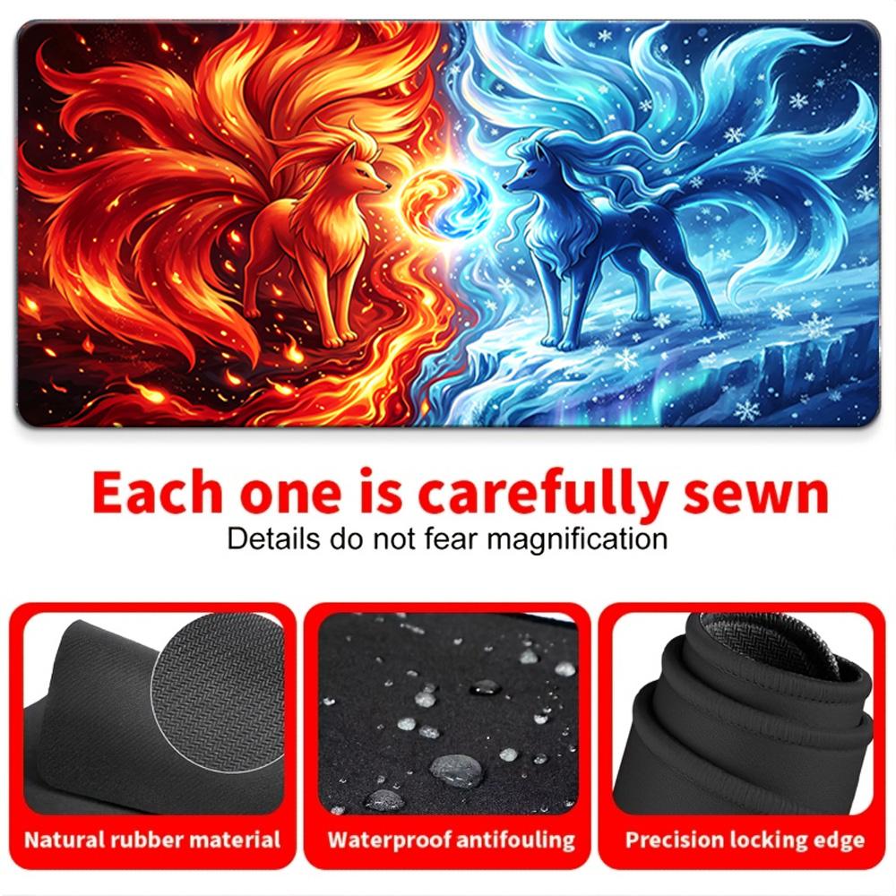 Glowing Eyes Cat Anime Gaming Mouse Pad NonSlip Desk Mat 30x80x0.2cm