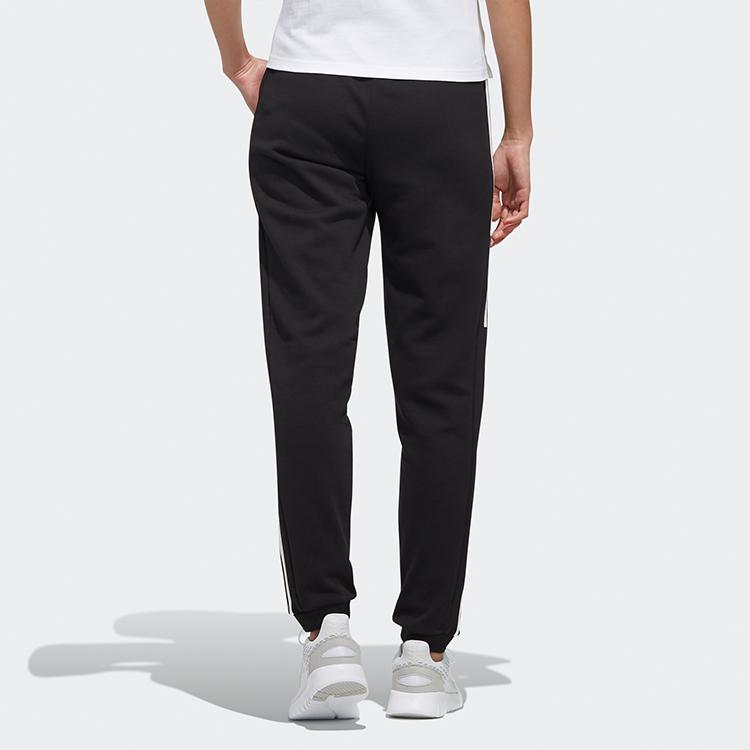 Adidas Neo Knitted Mid-Rise Straight Leg Retro Sports Pants Women Pants Black EI4682