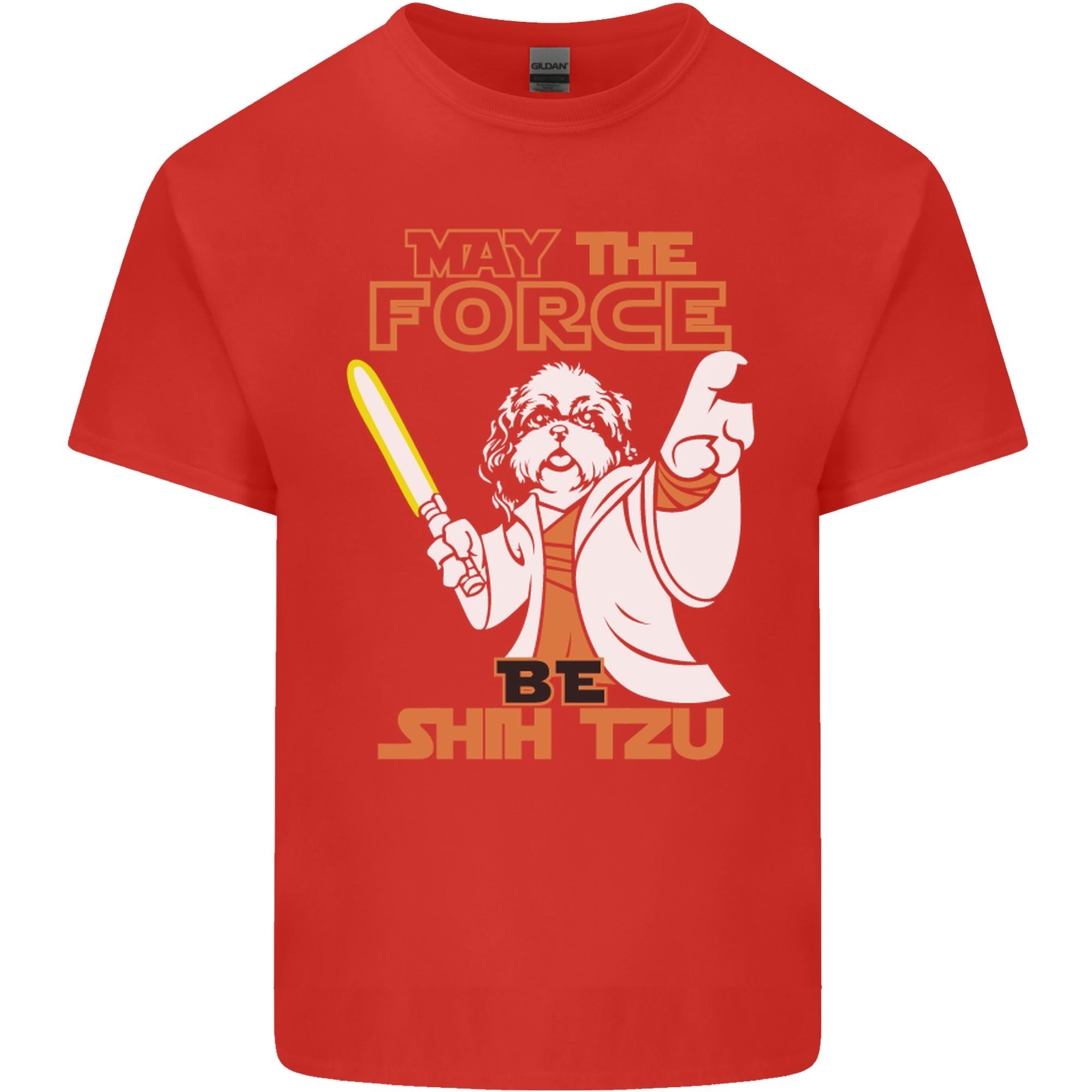 May the Force Be Shih Tzu Funny Dog Unisexs Light Cotton TShirt S