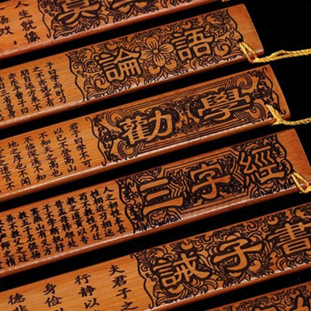 Stationery Ruler of Chinese Studies Disciple Rule Ruler Measuring Drawing Tool Bamboo Carving Ruler