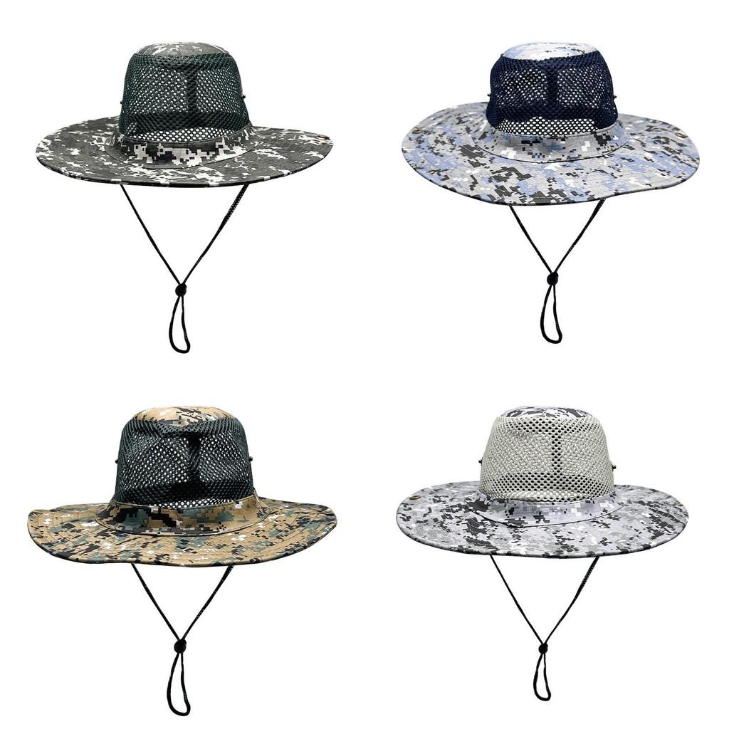 Sun Fisherman Hat Protection Large Brim Mesh Cap Outdoor Breathable