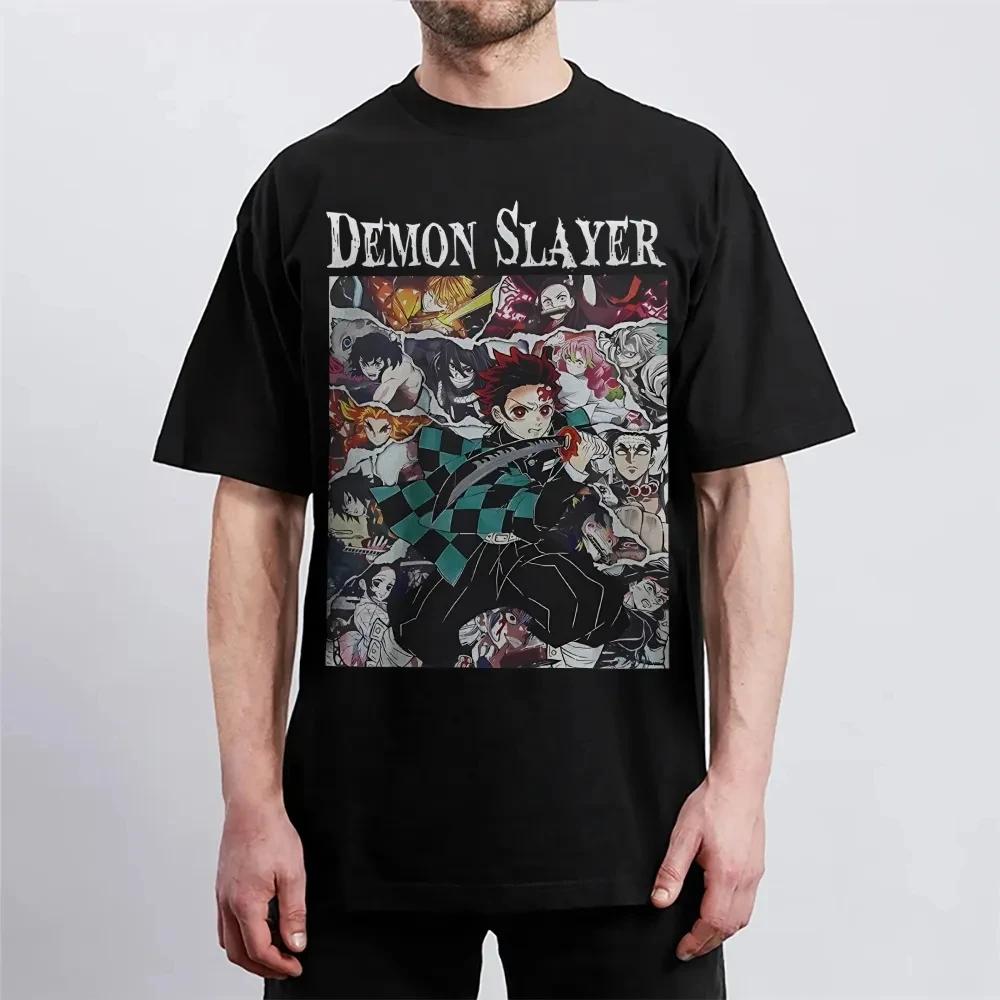 Hot Sale Demon Slayer Japanese Hot-blooded Anime Classic Loose Casual Oversized Short-sleeved Comfortable Soft Cotton Summer New Tee Oversized Top