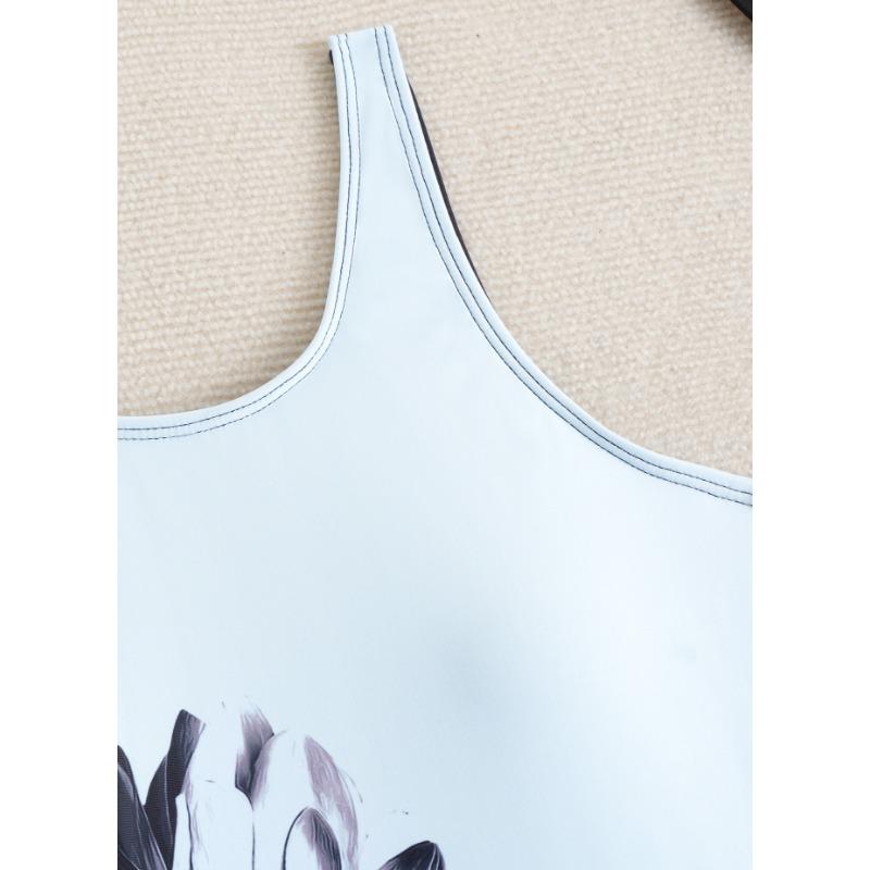 2026 New Racing Swimsuit Women's Personalized Printed One-piece Boxer Briefs Casual Conservative Swimwear