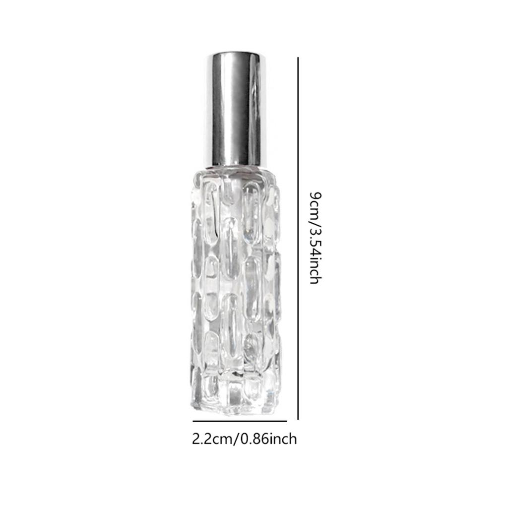 1pc-10ml glass perfume spray bottle Aluminum spray head perfume dispenser bottle press empty bottle