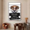 Modern Cartoon Animal Poster and Prints Funny Police Dog Canvas Painting Wall Picture for Pet Store Kids Nursery Room Decoration No Frame