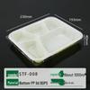 JingJingRS 1000ML 5-Compartment Disposable Lunch Boxes